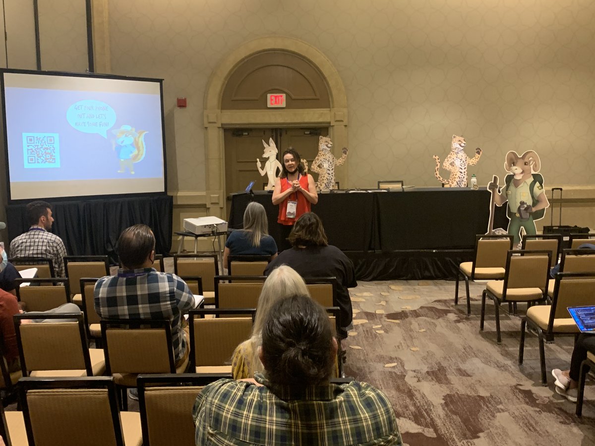 AoDiscovery's tweet photo. Our CEO Mary Clark is having a blast at the @NAIinterpret 2021 Annual Conference!🤗🥳
She's joined by Tracy Albrecht of @BLMNational, Misty Mitchell of @WOWaquarium & Deanne Dedmon of @LACity, as she presents what the @AoDiscovery platform has to offer!🌟
#NAIconference https://t.co/78dNVF7Ije