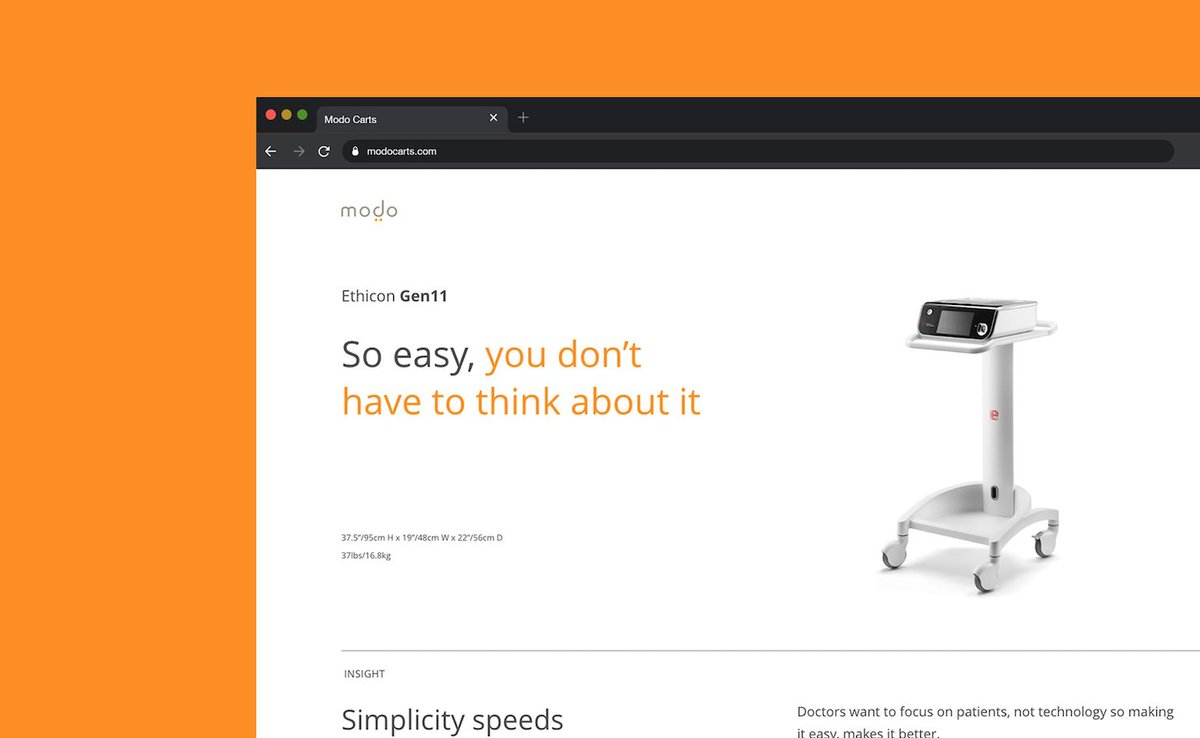Other medical device companies think about bending sheet metal; Modo, Inc. thinks about saving lives. The right digital approach makes that difference clear.

Read about our work with <a href="/modoinc/">Modo, Inc.</a> at: ziba.com/work/modo-cart…