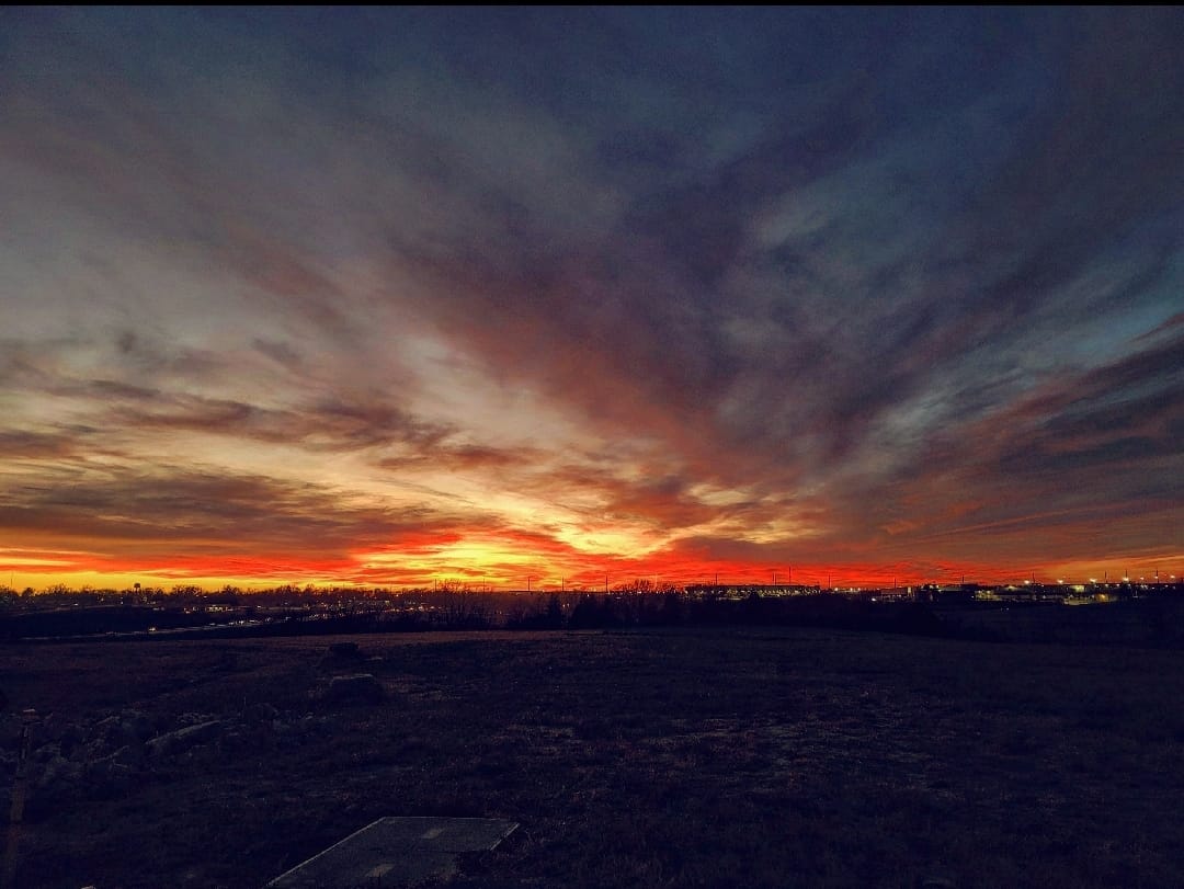 A beautiful sunset after a record warm December day.