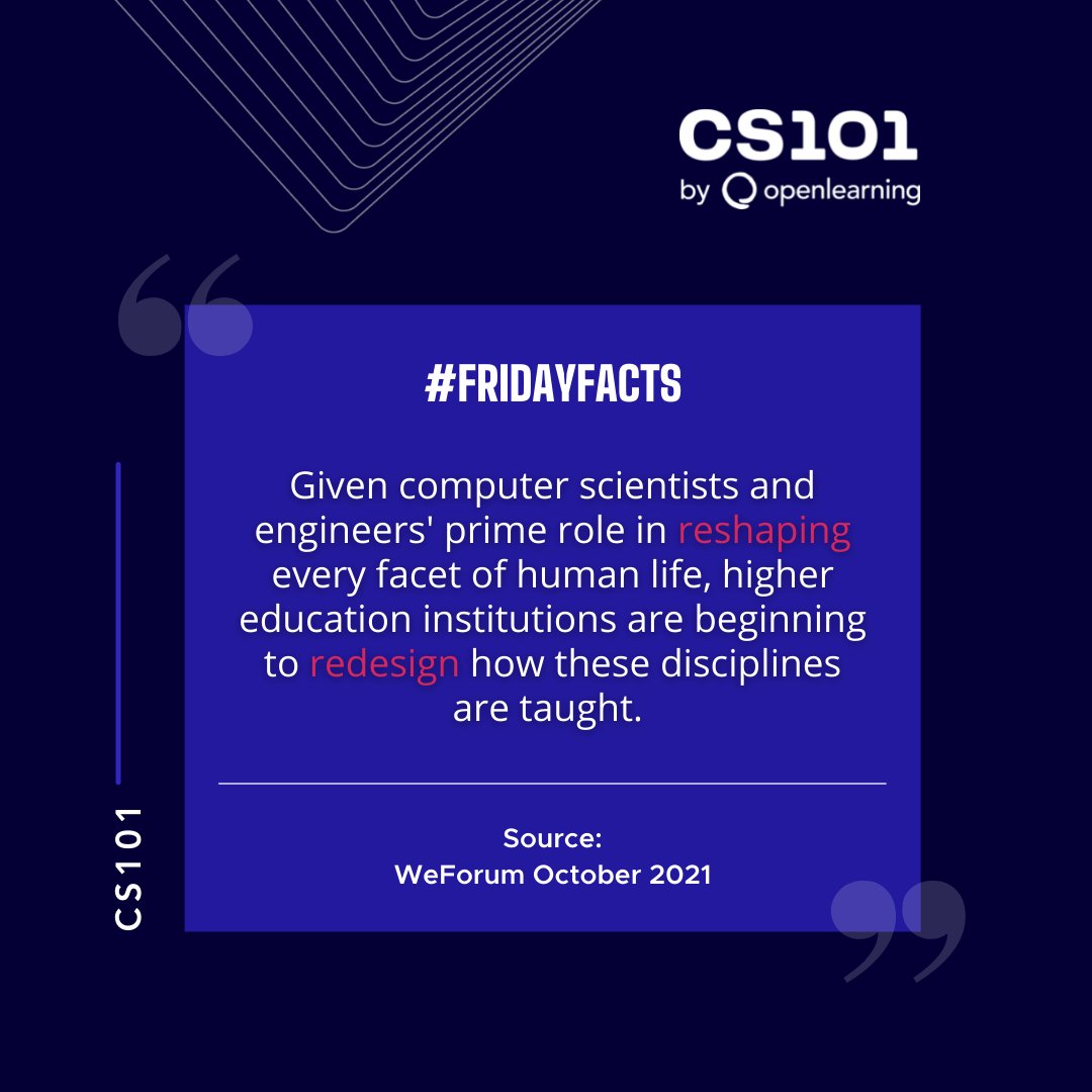 Cs101_OL's tweet image. #FRIDAYFACTS: When is the last time you&apos;ve attended a tech course? 🌟 Don&apos;t forget to keep yourself with the up-to-date industry trend. 

#cs101 #computerscience #facts #pandemic #data #socialmedia #AI #environment