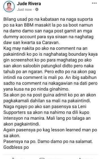 PinoyAkoBlog's tweet photo. Another BBM supporter quoted Atty. Jason. May ebidensiya daw siya na may bayad ang caravan sa Masbate. Ayun ng pinadalhan ng sulat, public apology ang sunod na post. 

Kasi nga masama mag fake news.

💗💗💗 https://t.co/y07zbcfiFx