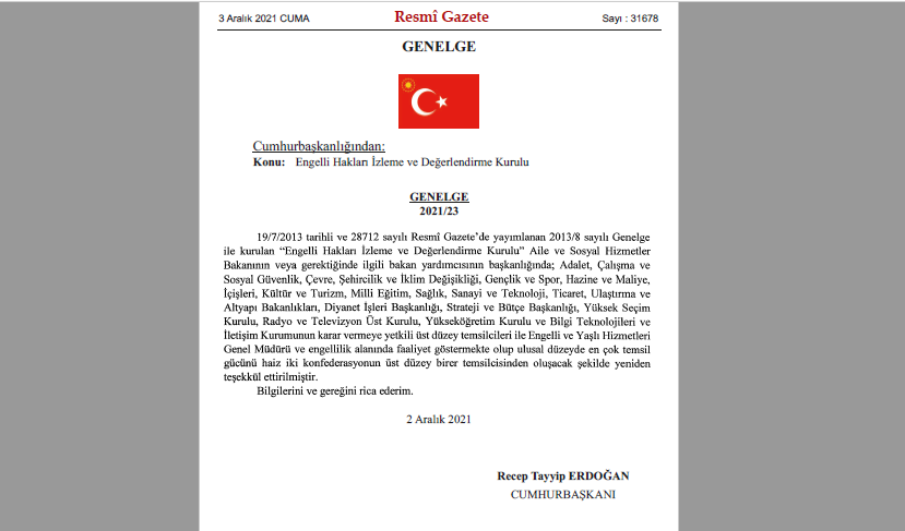 Engelli Hakları İzleme ve Değerlendirme Kurulu yeniden kuruldu. <a href="/TSKonfederasyon/">Türkiye Sakatlar Konfederasyonu</a> engellilik alanında ulusal düzeyde en çok üyeye sahip olması nedeniyle bu kurulda görev alacaktır.
Milletimize ve camiamıza hayırlı olsun.
<a href="/yusufcelebitsk/">Yusuf Çelebi</a> <a href="/metinayhan/">Dr. Ayhan Metin</a> <a href="/kirkikhaldun/">HALDUN KIRKIK</a> <a href="/mrtarslanhan/">Murat Arslanhan</a>