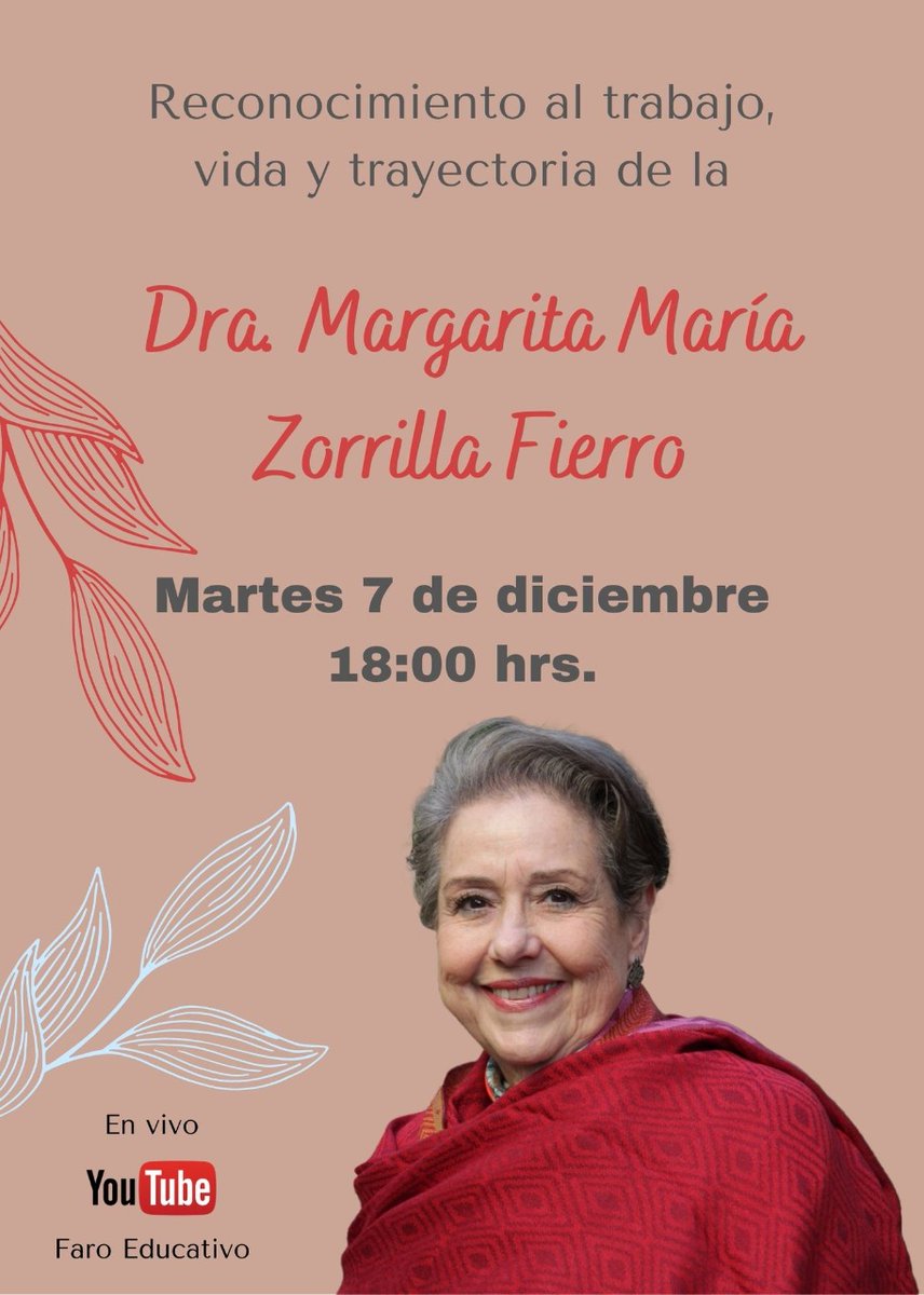 muxed_mx's tweet photo. #EselMartes #SietedeDiciembre #EsHomenaje #TrayectoriaVidaTrabajo para la doctora
@MZorrillaFierro
integrante de
@muxed_mx
y pieza clave en la construcción de nuestro sistema educativo.
#TodesInvitades #EnVivo a las 18 horas x #CanaldeYoutube de
@FaroEducativo https://t.co/luFDjd13Vw