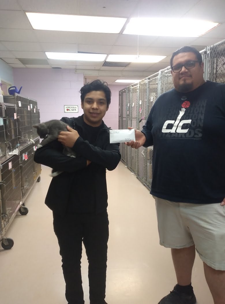temabell's tweet photo. One of our @AnnapHS_AACPS MLs made bracelets out of soda can tabs.  He sold them to raise money for @aacspca.  Today he got to deliver the funds with a delightful letter explaining his work and inspiration for his project. So proud of his hard work! #empoweringimmigrantyouth https://t.co/lmLm94oxlK