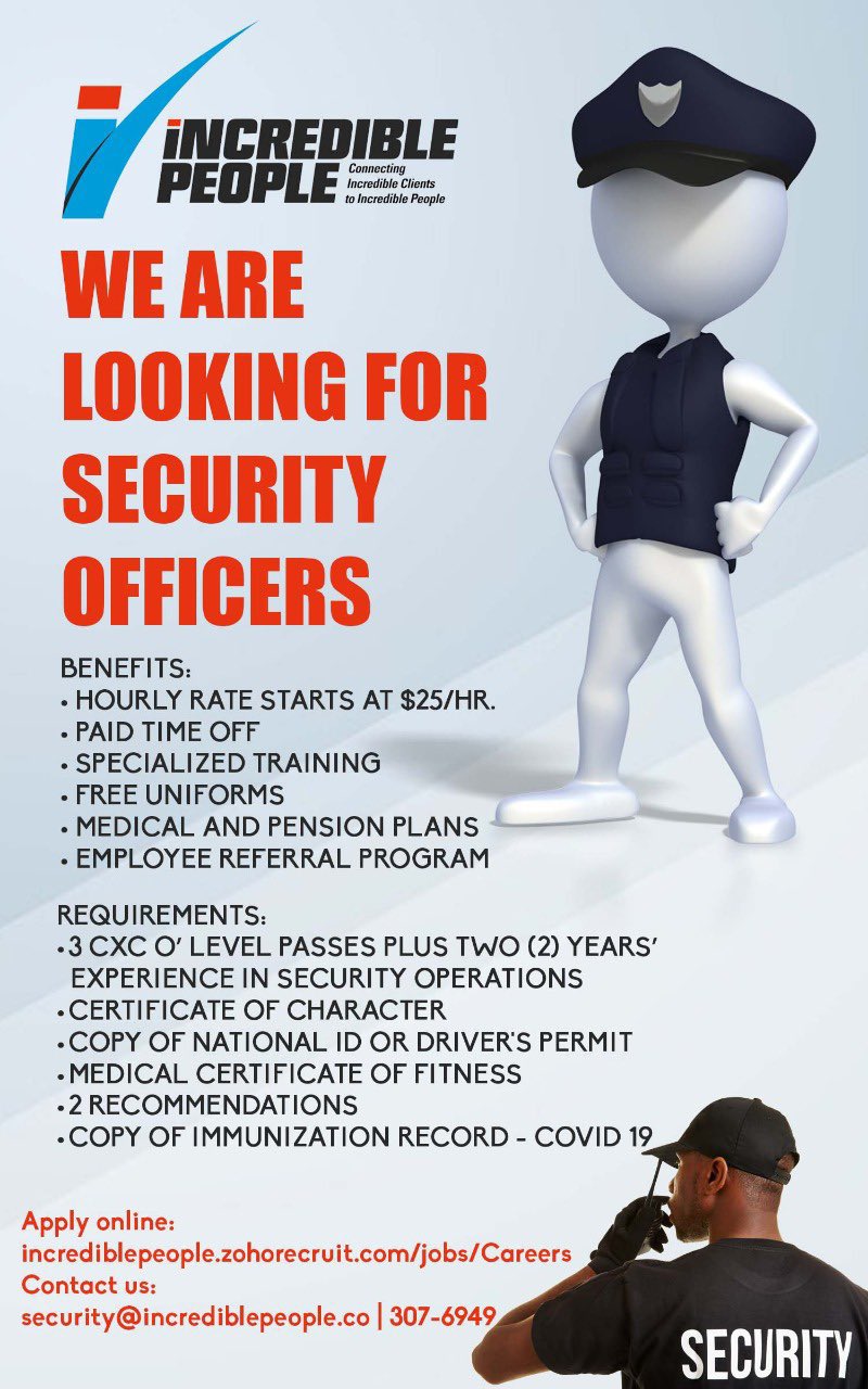 NowHiring TT on X: “Security Officers 📍 Incredible People