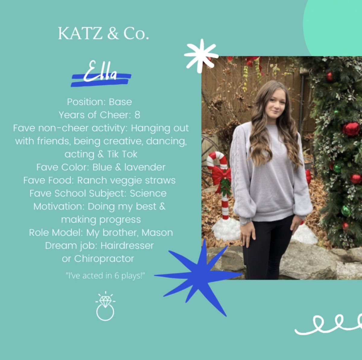 Thrilled to welcome Ella to the team! 💎😻💙🎉
#katzandco #cheerathletics #meettheteam #cheersisters