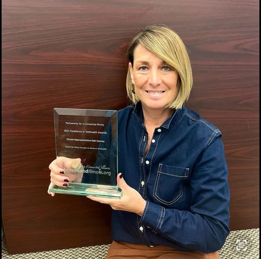 StateRepDeb46's tweet image. Thank you Partnership for Connected Illinois for the 2021 Telehealth Leadership Award. 

In this day and age, access to adequate telehealth is no longer simply a luxury, but rather a necessity in managing our health.