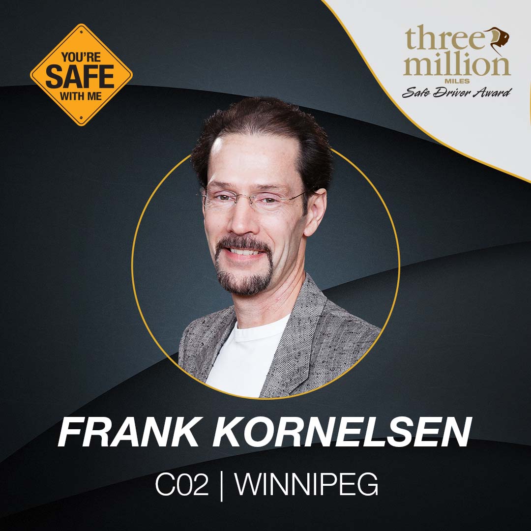 Congratulations Frank Kornelsen! Frank has reached 3 million safe driving miles! We are very proud of your commitment to safety. Thank you for being a leader in trucking. Keep it up! #onebison #congrats #trucking #thankadriver