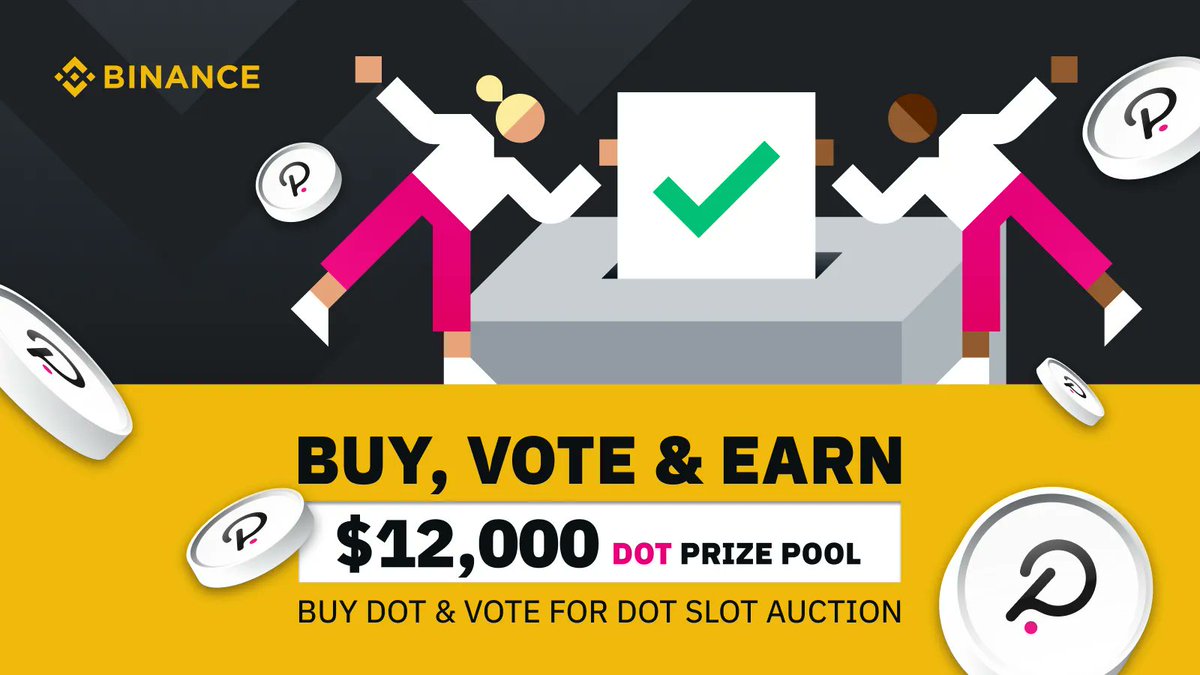 binance's tweet photo. $12,000 in $DOT to be shared!

How to get some:
🔸Buy and trade $DOT
🔸Participate in the $DOT slot auction to earn even more. 

➡️ https://t.co/vj19gQw83g https://t.co/maoAqbHhwA