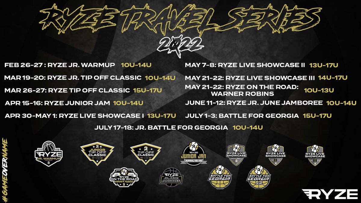 🚨 SCHEDULE ANNOUNCEMENT🚨

The 2022 RYZE Hoops Travel Series has had some additional events added! We are now hosting 11 events in during the 2022 travel season!

Don't miss your chance to play in the best grassroots events in the nation! For more info:

ryzehoops.com/events