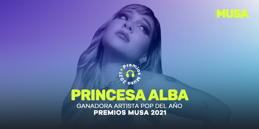 rockandpop's tweet photo. @elviracristi de #FmDos y @yannyvin fueron los encargados de galardonar a @princesa.alba como ARTISTA POP DEL AÑO 🏆 Seguimos EN VIVO en #PremiosMUSA 2021 💜 https://t.co/pDwaRWH3wU