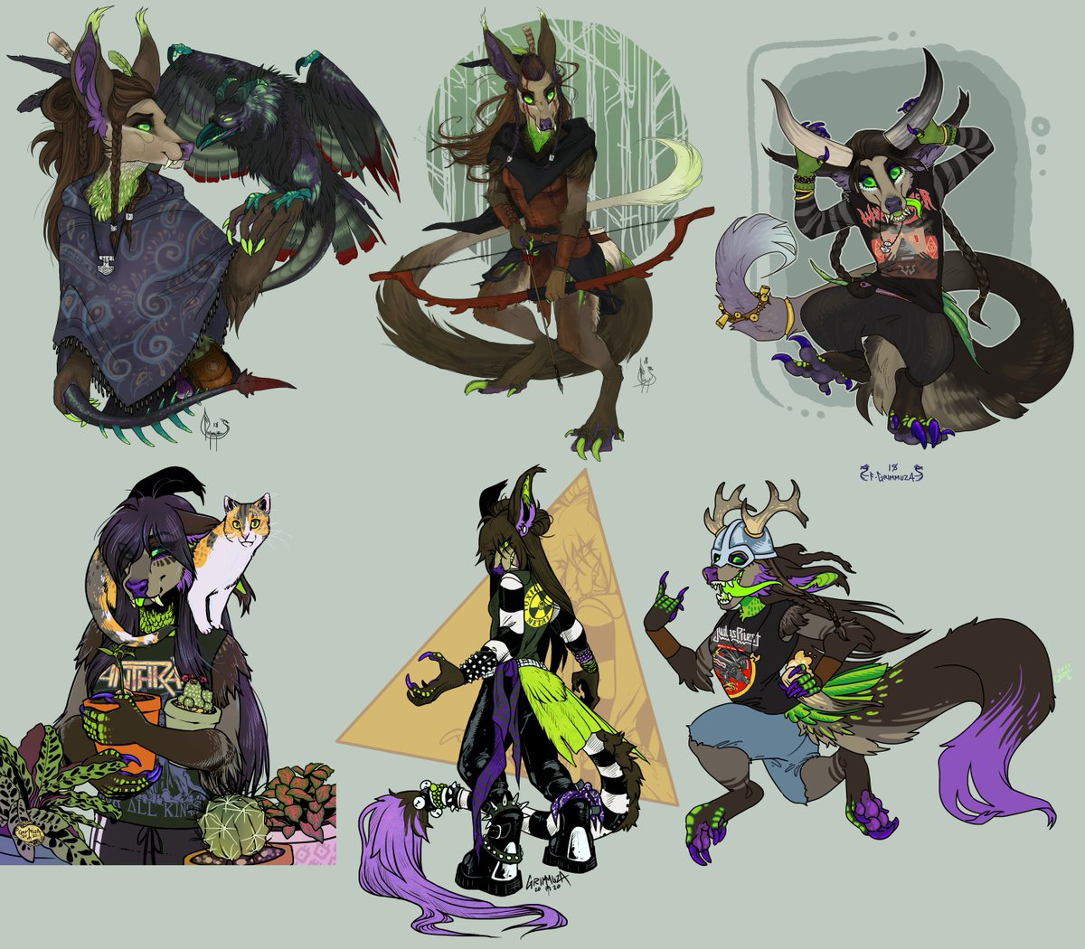 ArtOfGrimmuzA's tweet image. Evolution of Grym, 2017/18 ~ 2020/21.
With 2022 just around the corner, plans and goals to update and upgrade my characters will follow once I complete this commission que. Refs for new characters I have been working on too! 
💜🐸💜

#ocevolution #sonaevolution #fursonaevolution