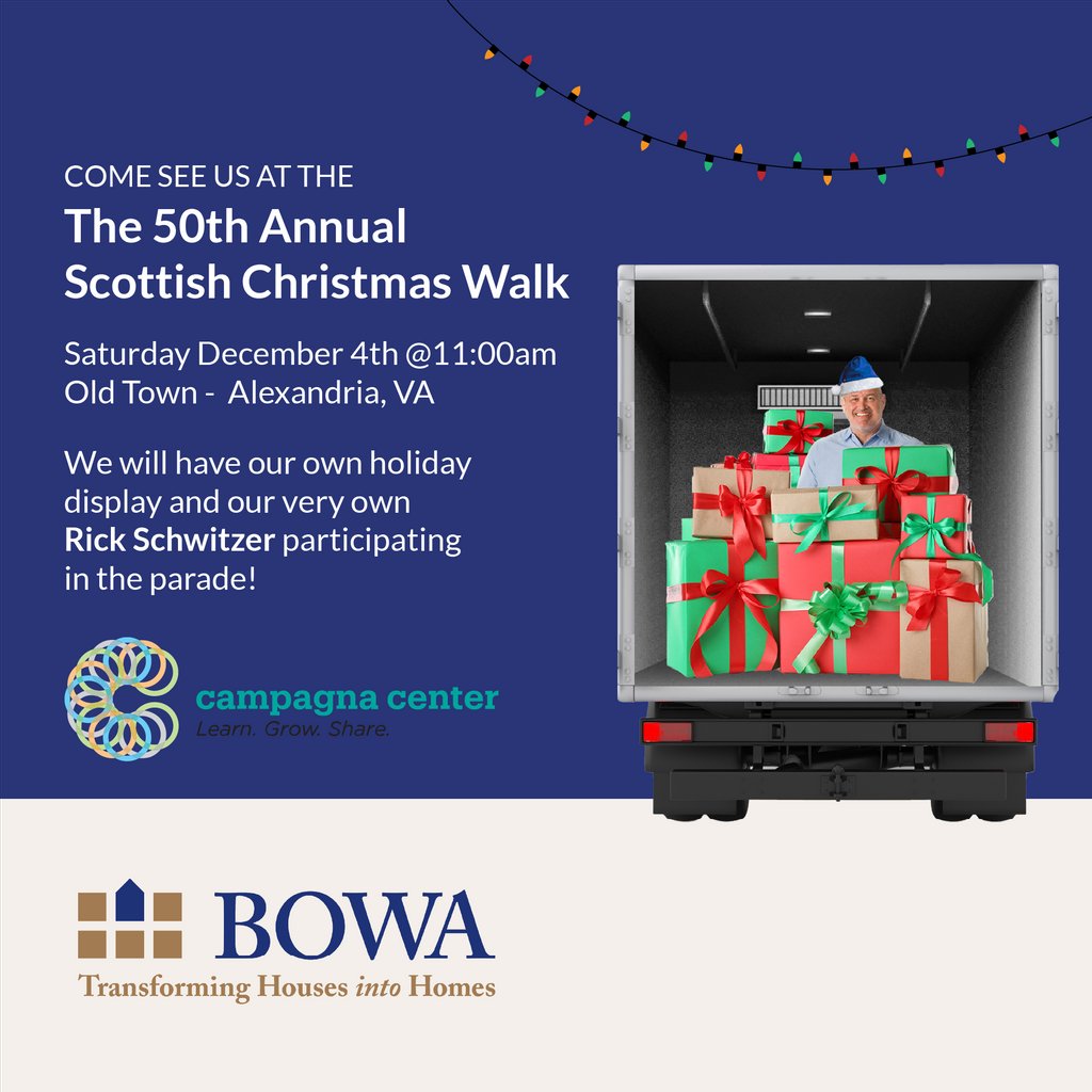 AtHomeWithBOWA's tweet photo. BOWA is participating in the 50th Annual Christmas Walk this weekend!

Our very own Rick Schwitzer will be leading our Holiday Display in the parade.

Don't miss out on holiday fun in Alexandria's historic Old Town!

https://t.co/uOpz1P9hdo https://t.co/9dOWdO0LvV
