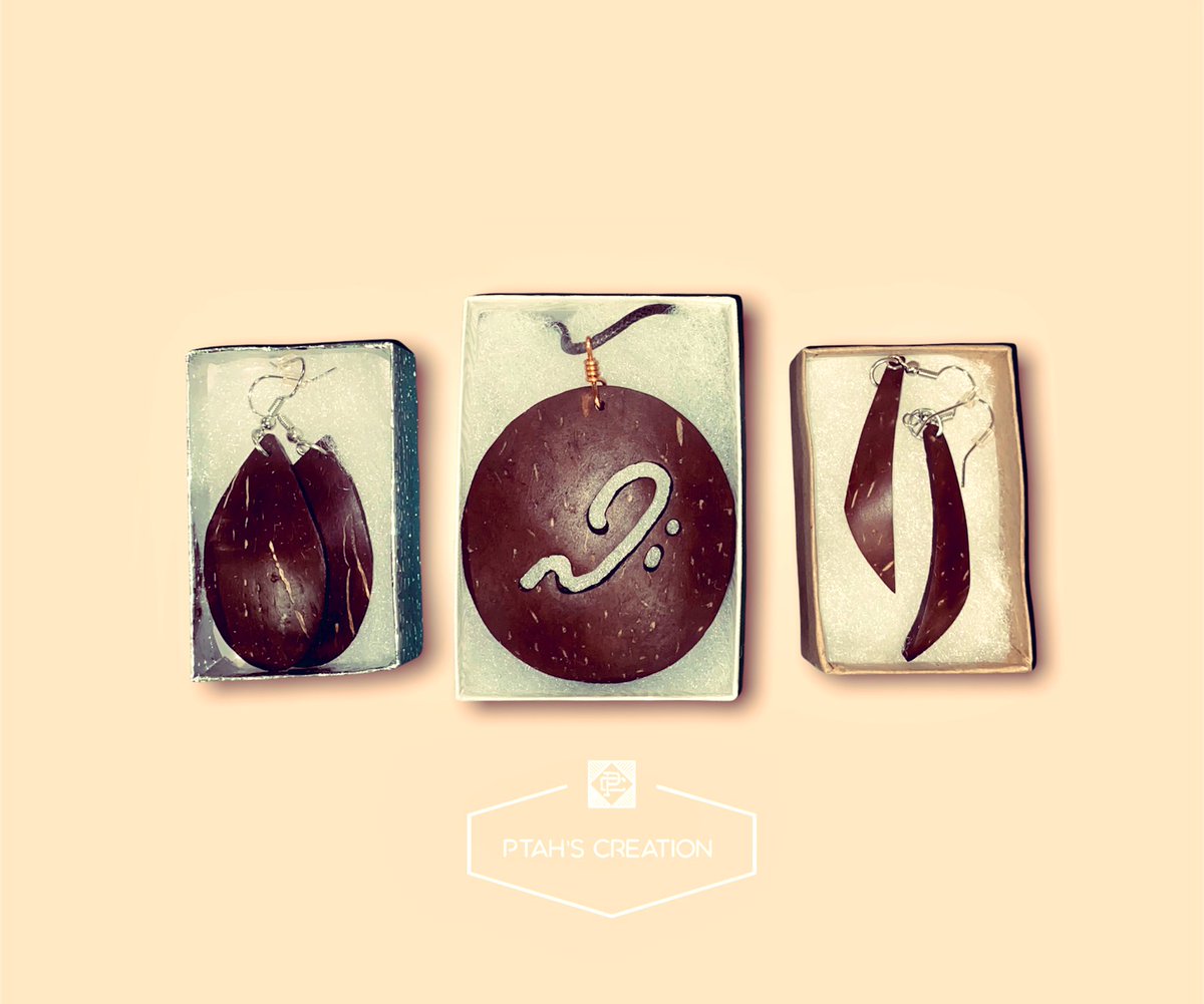 PtahsCreation's tweet photo. Two pair of earrings and a custom-made pendant. I appreciate Support appreciated @kayodebrown Handmade from coconut shells. Go check out my ig at ptahs_creation
#ptahscreation #pc #handmade #valueadded #natural #toronto https://t.co/ayvX9agBYI