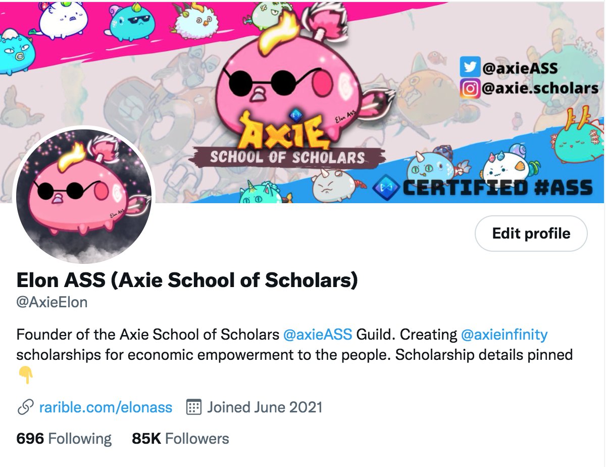 AxieElon's tweet photo. 85k cuties 🥺 let's get to 100k cuties by end of year 2021 💪🍑

Also, the following count was totally not intention lol https://t.co/xxd1Ogo6Tb