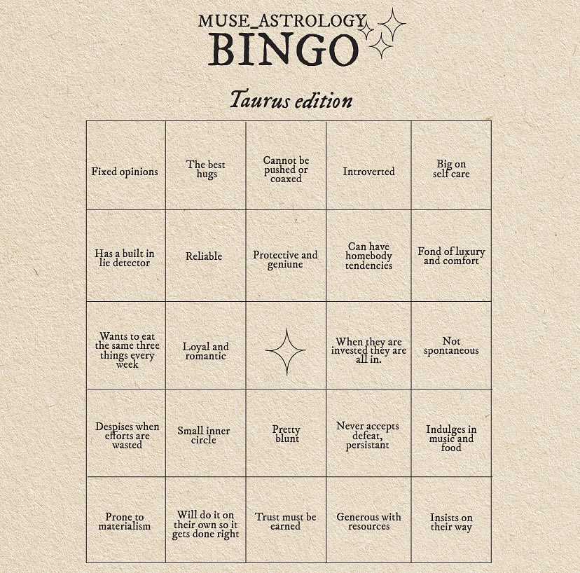 Typewriterastro's tweet photo. Bingo for the signs✨ (part one) https://t.co/nTa7wsm1Wi