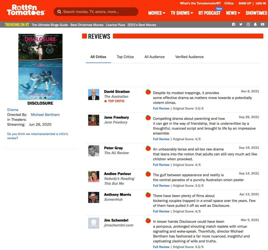 Disclosure feature film tweet media