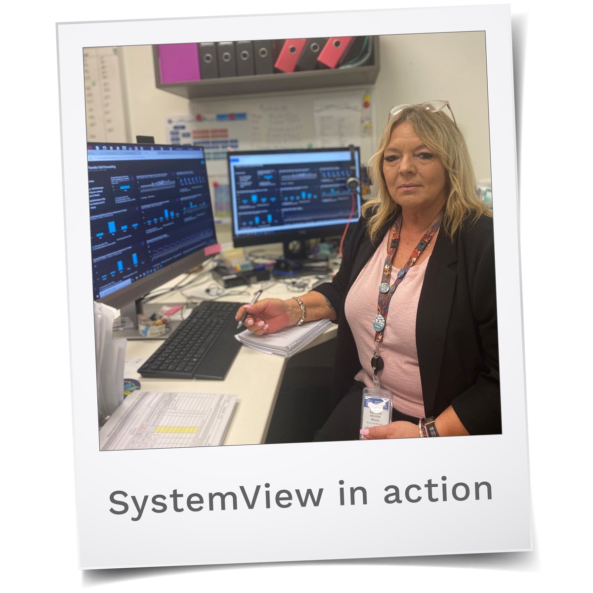 AskSystemView's tweet image. Meet Helena Moore, the NUM of the Transfer Unit at Robina Hospital. 

The patient flow and transfer unit teams have set up multiple MyHub screens for daily discharge activity and forecasting using the Beds domain. 

We love hearing how #SystemView can help you champion change.