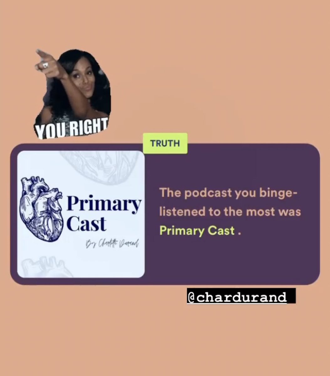 char_durand's tweet photo. So excited that #PrimaryCastPodcast has been showing up on people’s #SpotifyWrapped 👏😍 Thats a lot of listening to my voice 🤣🤣 https://t.co/tRe9JrkAhg