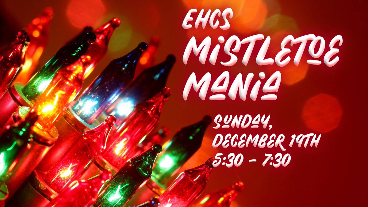 EHC_Students's tweet photo. Our Christmas party is barely 2 weeks away! We’ll have lots of food, fun, giveaways, and more! Bring a bag of your favorite candy (under $5) and a few friends! https://t.co/cE3jxb5eHl