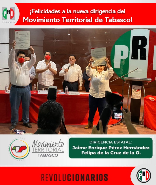 PRITabasco's tweet photo. 🇲🇽En el #PRITabasco estamos unidos y nos fortalecemos para trabajar por el desarrollo y progreso de nuestro estado. 

¡Felicidades a la nueva dirigencia del Movimiento Territorial de Tabasco! #SomosUnPRIContundente #SomosRevolucionarios #MovimientoTerritorialPRI https://t.co/WknP17weAM