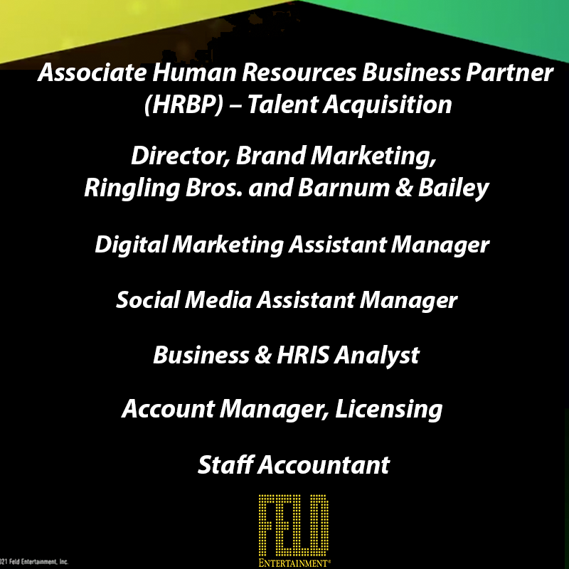 FeldEnt's tweet photo. We are seeking talented individuals for various roles at Feld Entertainment! Apply today to begin your next journey! - https://t.co/6Mc6XDFbEb

#hiring #sports #entertainment https://t.co/TVCVHdianP
