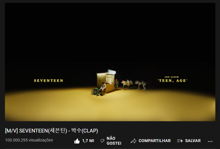svtcharts's tweet photo. Seventeen Fastest MVs to reach 100M views on Youtube:

Don’t Wanna Cry - 519 days
Clap - 1486 days [NEW] 🔥

BAKSU! 👏
#세븐틴 #SEVENTEEN #Clap100MViews @pledis_17 https://t.co/An3Ci4e4Mm