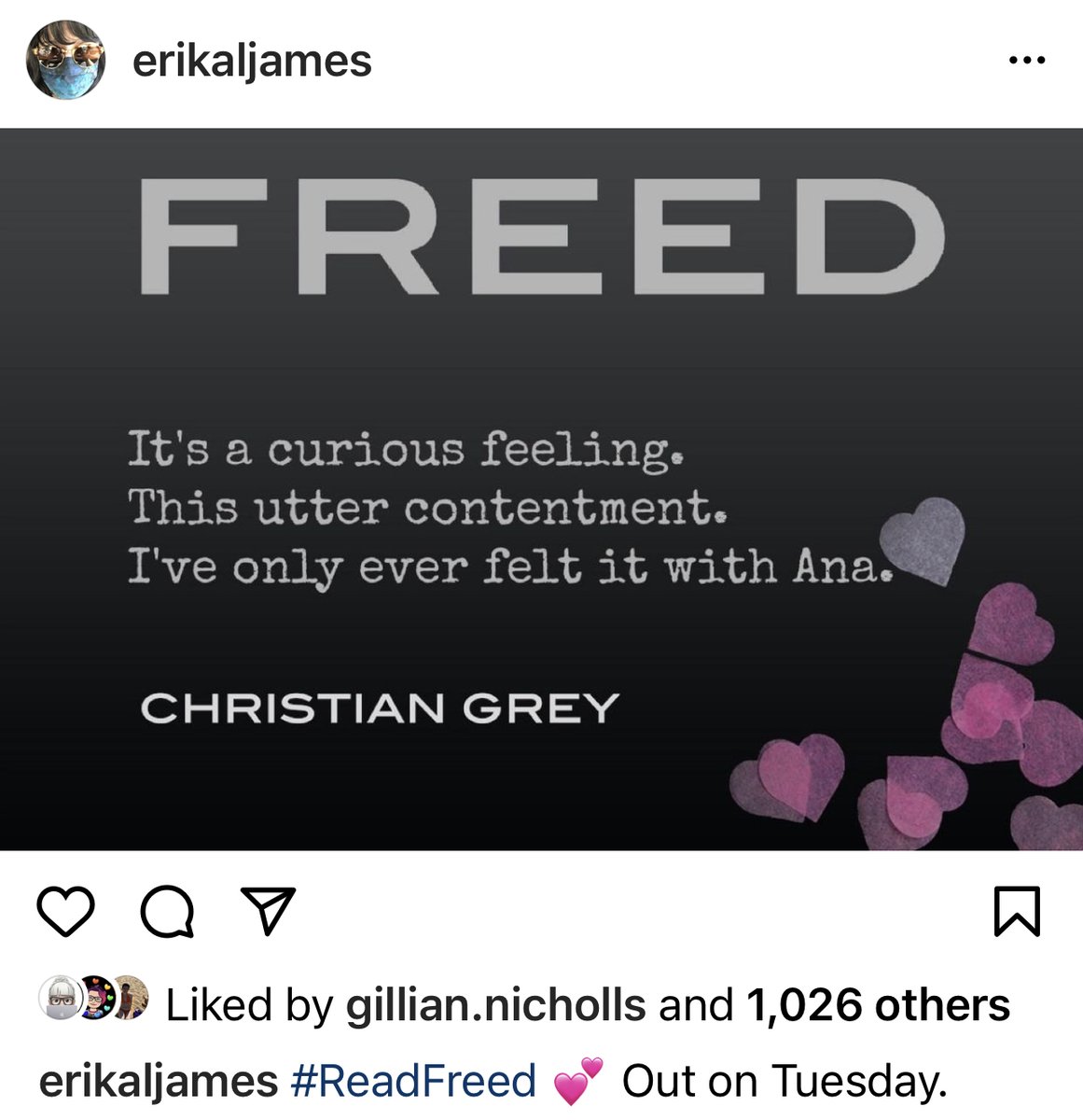 50Latersbaby's tweet photo. It's a curious feeling.
This utter contentment.
I've only ever felt it with Ana.
#FiftyShadesFreed #ReadFreed https://t.co/eI99VboFdh