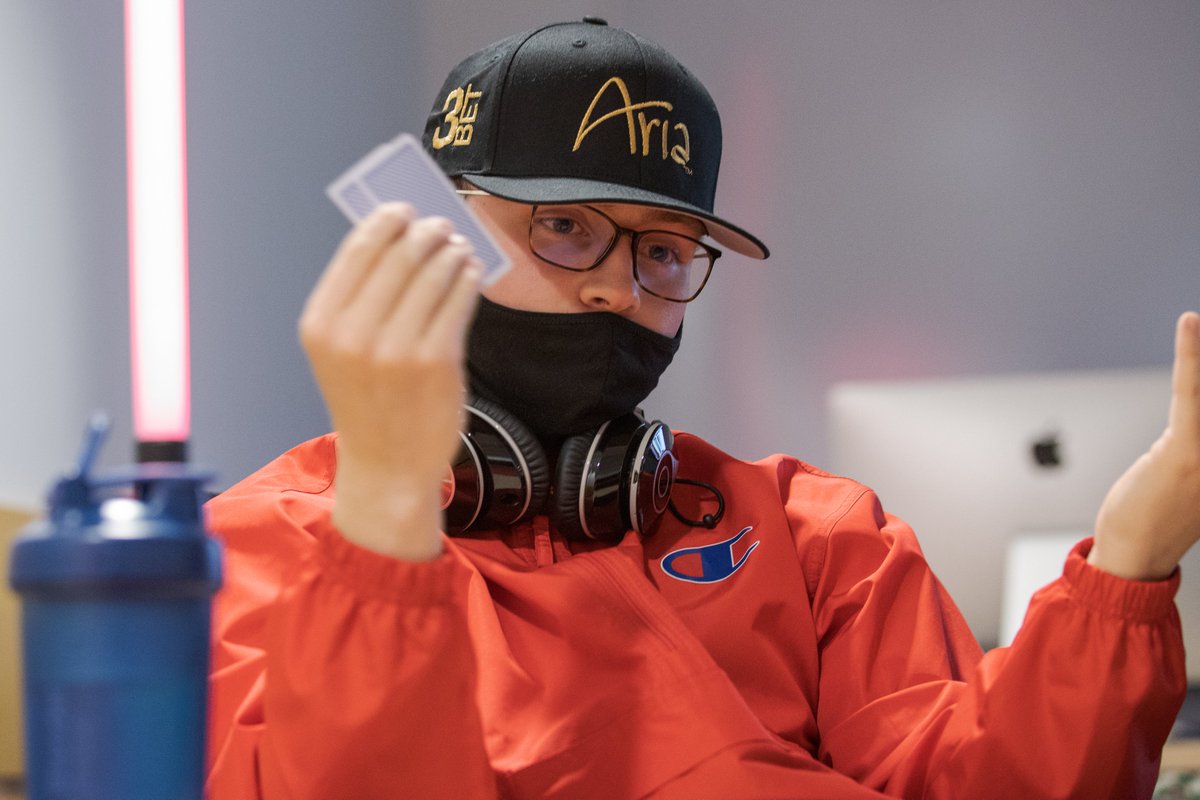 UNLPoker's tweet photo. It's our Grand Championship for this semester, and one of our members, Parker, is channeling his inner @phil_hellmuth to lead himself to victory! 😂 https://t.co/hFFQwdOljv