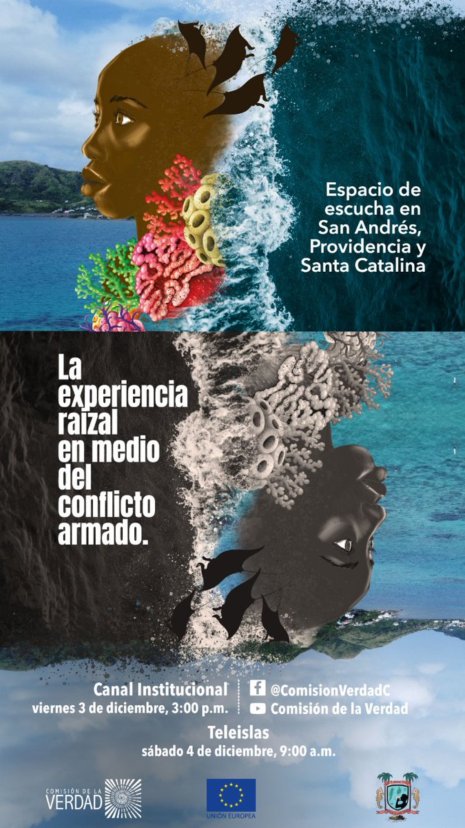 PalaciosLeyner's tweet photo. Invito a qué vean la Escucha en San Andrés, Providencia y Santa Catalina: la experiencia raizal en el conflicto armado Col. 
Podrán verlo Mañana 3 de diciembre 3:00 PM  📺 Canal Institucional +Redes de la Comisión de la Verdad.
Y el Sábado 4 de diciembre, 9:00 AM 📺por Teleislas. https://t.co/99jKbtztM9