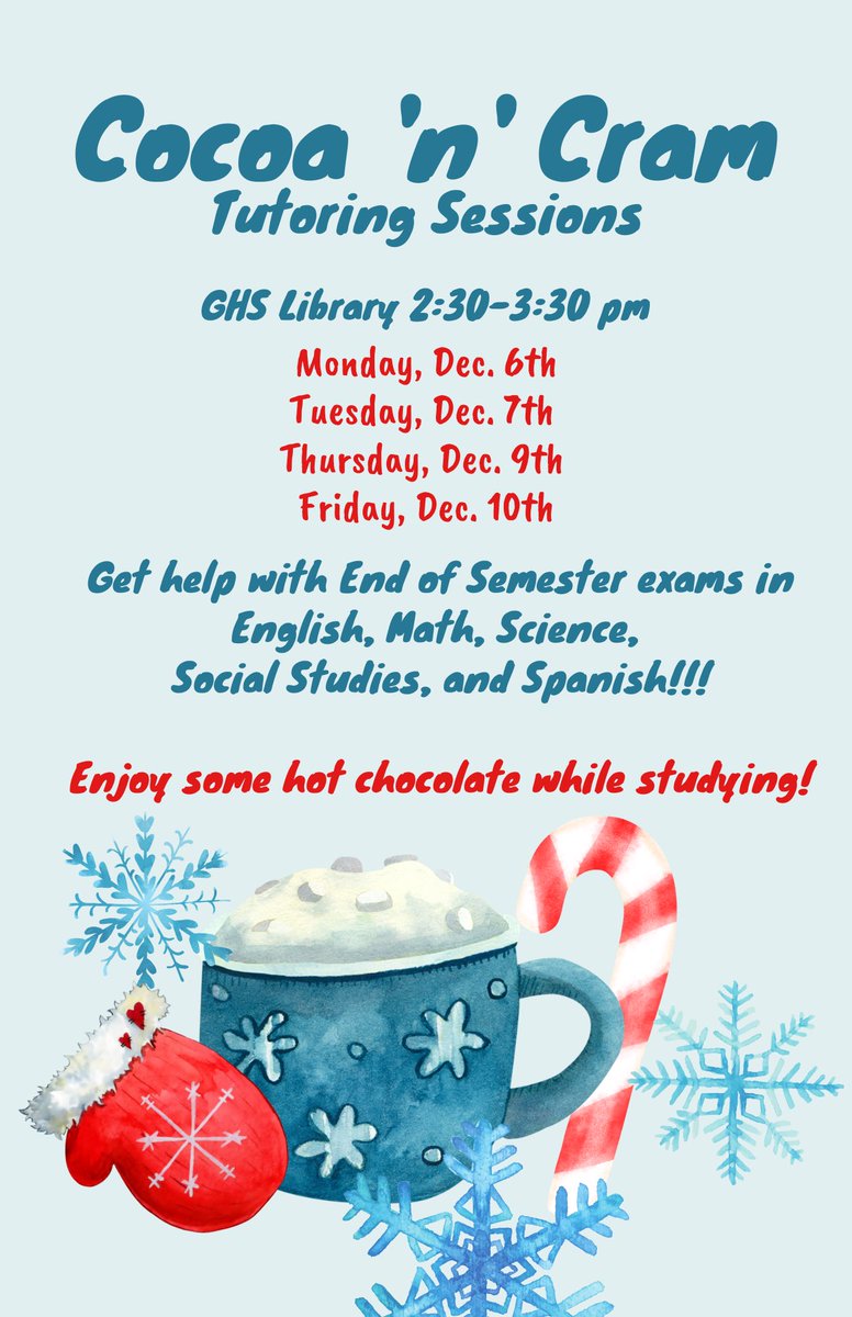 Get prepped for end of semester work!!!  Finish strong, Tigers!!!  #TigerStrong