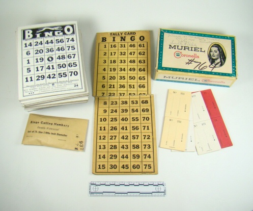 WisHistory's tweet photo. #BingoMonth Seized during law enforcement raid on Triangle Tavern in Ellsworth, Wis. Oct. 18, 1964. Raid presumably part of larger effort by DOJ to combat illegal gambling in taverns across Wis. Game donated to @WisHistory by Wis. DOJ. π·: Wis. Historical Museum object 1971.84 https://t.co/JHWZvmmrEI