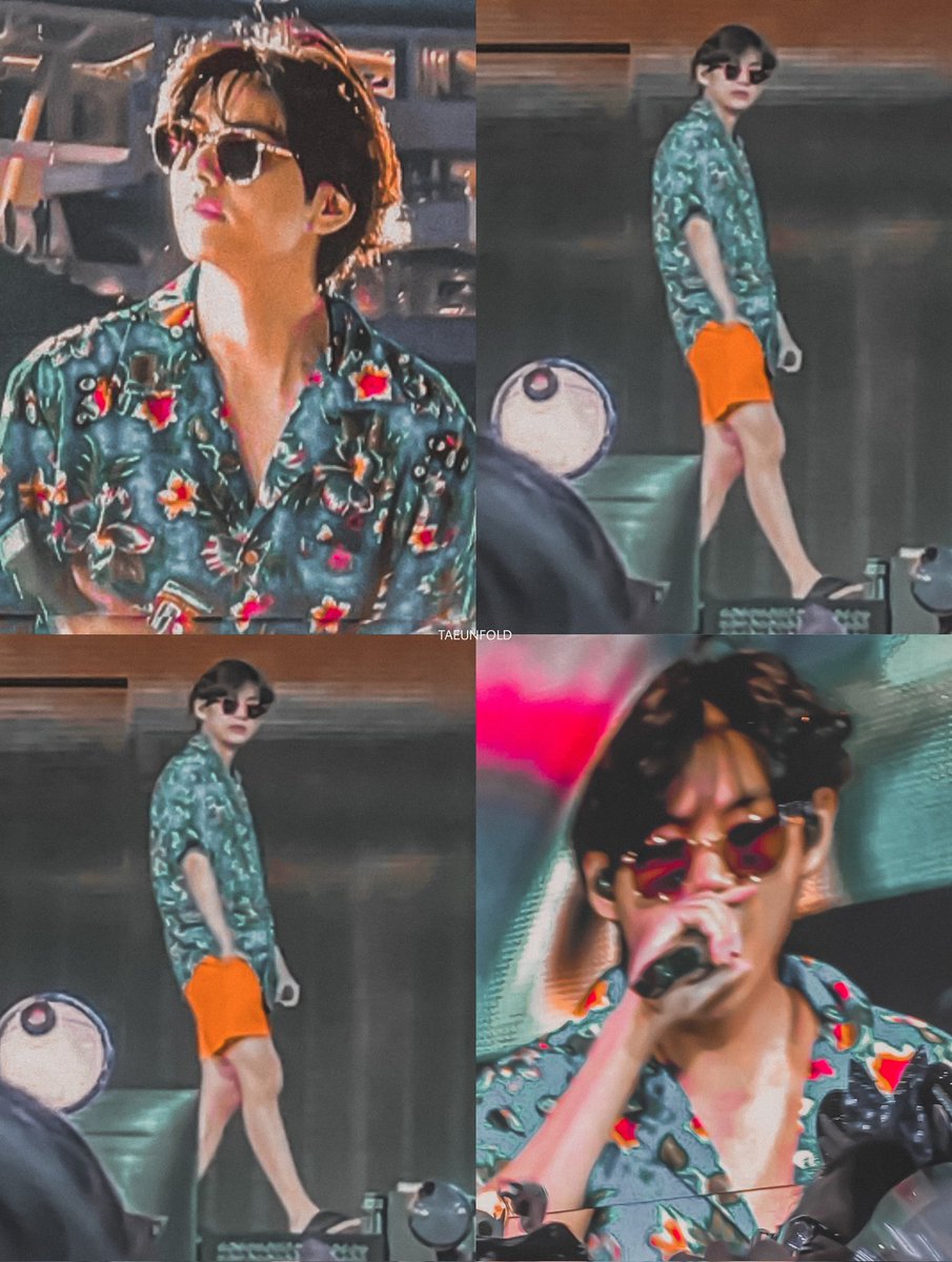 taeunfold's tweet photo. taehyung in his blue aloha shirt 😎 https://t.co/D07h5HkgPA