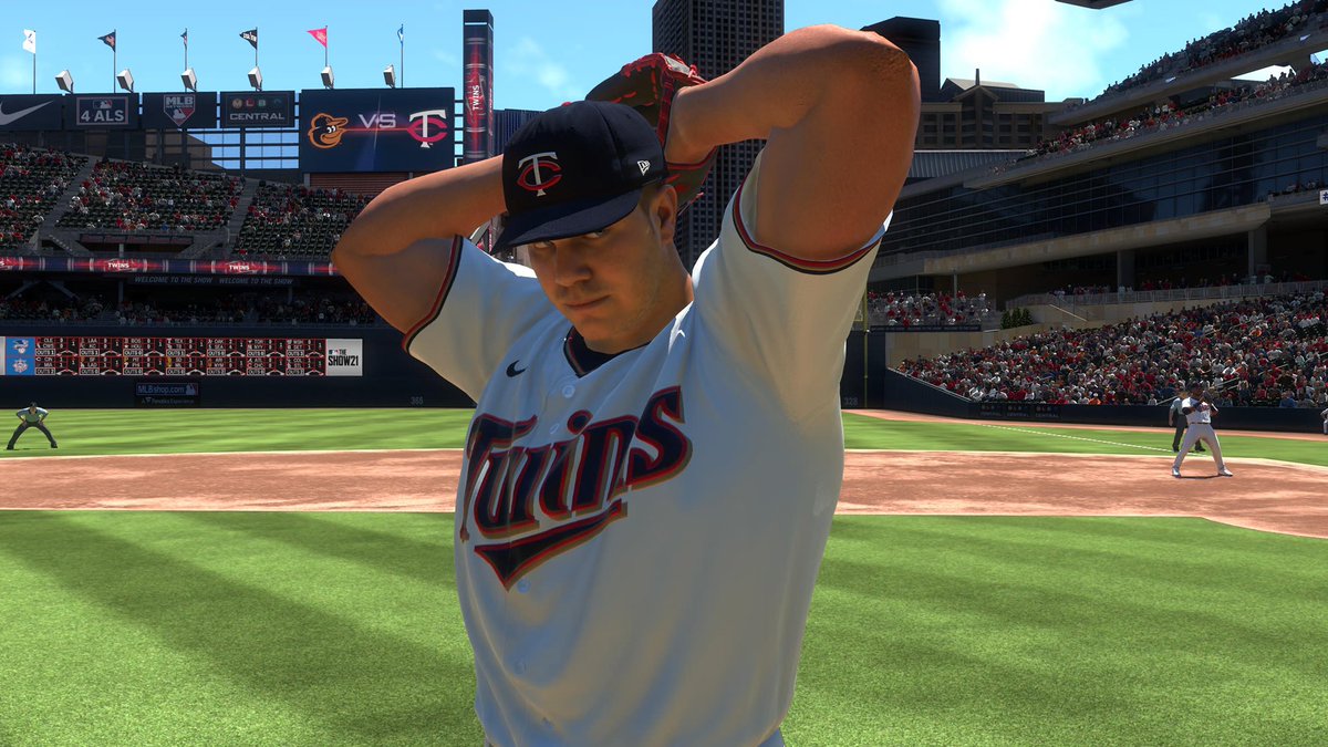 DownDugoutPod's tweet photo. Dylan Bundy in his new #Twins gear. #MLBTheShow21 @RidinRosters https://t.co/NWoBdNTn4A