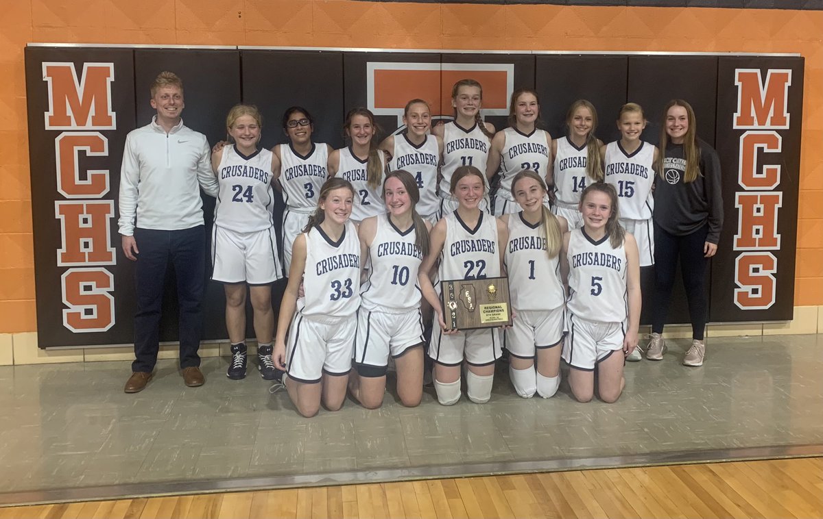 QNDgirlsbball's tweet photo. Big shoutout to the Quincy Catholic 8th grade team on winning their Regional Championship game tonight!! #RaiderPride https://t.co/hT6Fk8MOhW