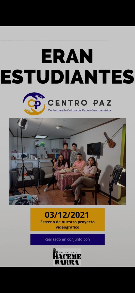 Centro_Paz_'s tweet photo. Podrá ver nuestro vídeo a través de instagram TV https://t.co/iIYyqjuglm

A través de Facebook https://t.co/XGZuemBTHa https://t.co/N14j6PRB4o