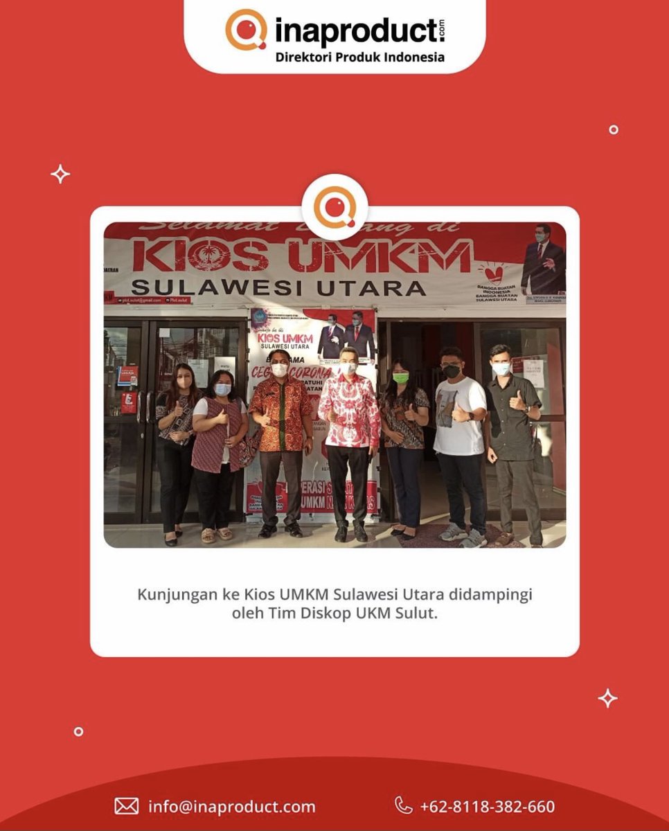 inaproductcom's tweet photo. Kunjungan Inaproduct ke Manado, Sulawesi Utara. 

Pada awal November kemarin, Inaproduct berkunjung ke Manado didampingi oleh Tim Diskop UKM Sulawesi Utara untuk melakukan penetrasi digitalisasi brand lokal ke dalam platform Direktori Produk Indonesia. https://t.co/0e7K3j2Rp9