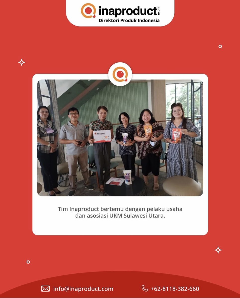 inaproductcom's tweet photo. Inaproduct akan terus melakukan pembinaan di daerah lainnya di Indonesia agar brand dan produk UKM lokal dapat bersaing di kancah global.

Jadi member, buka toko, dan pamerkan produk Anda di https://t.co/Rbl32dc6cG
Email: info@inaproduct.com
WhatsApp: +62-8118-382-660 https://t.co/QZGfXg6iHg