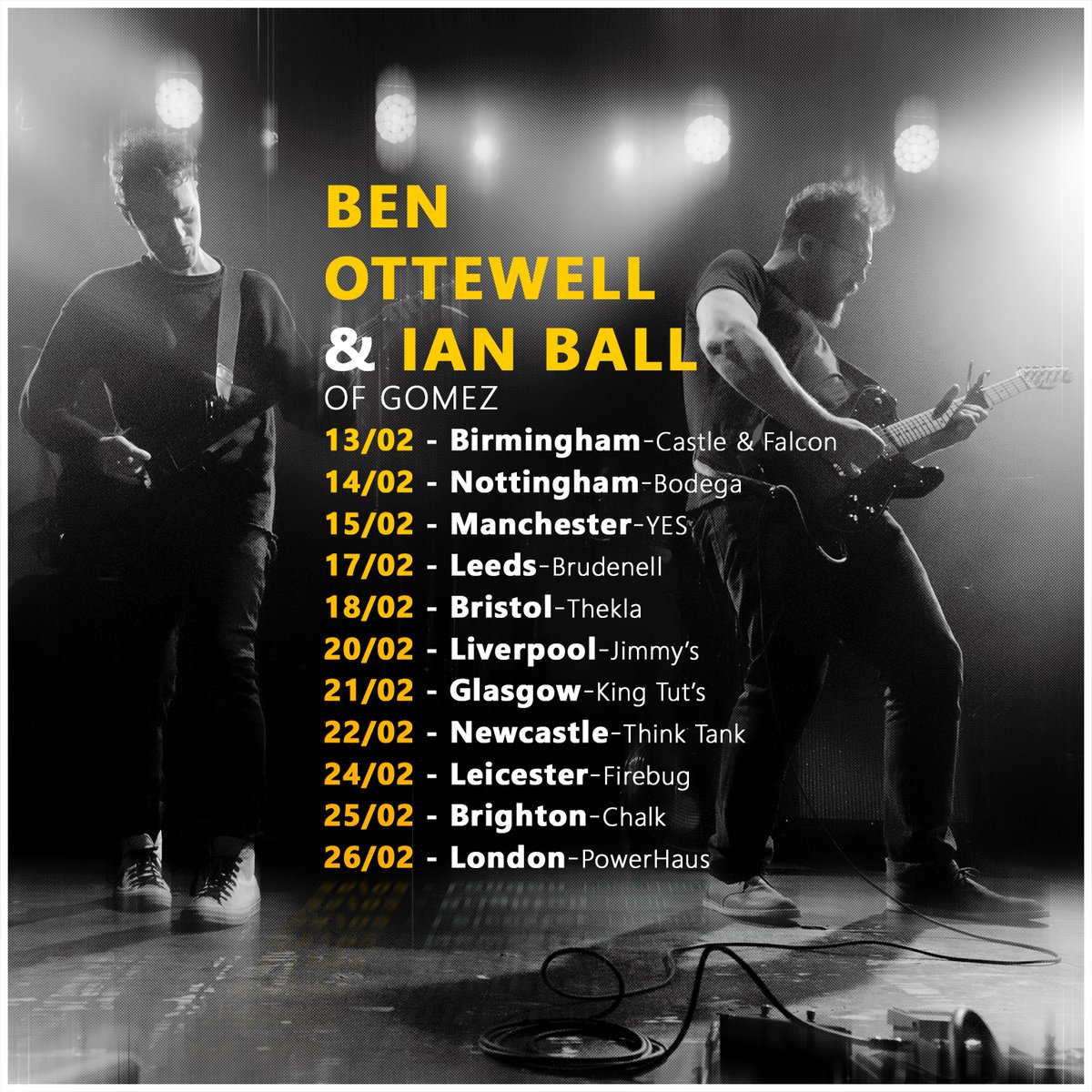 gomeztheband's tweet photo. Tickets are on-sale now for Ben &amp; Ian's
upcoming duo tour dates in the UK! Find all the details
at https://t.co/mVTVLHWOXV https://t.co/2lH3z61Vc8