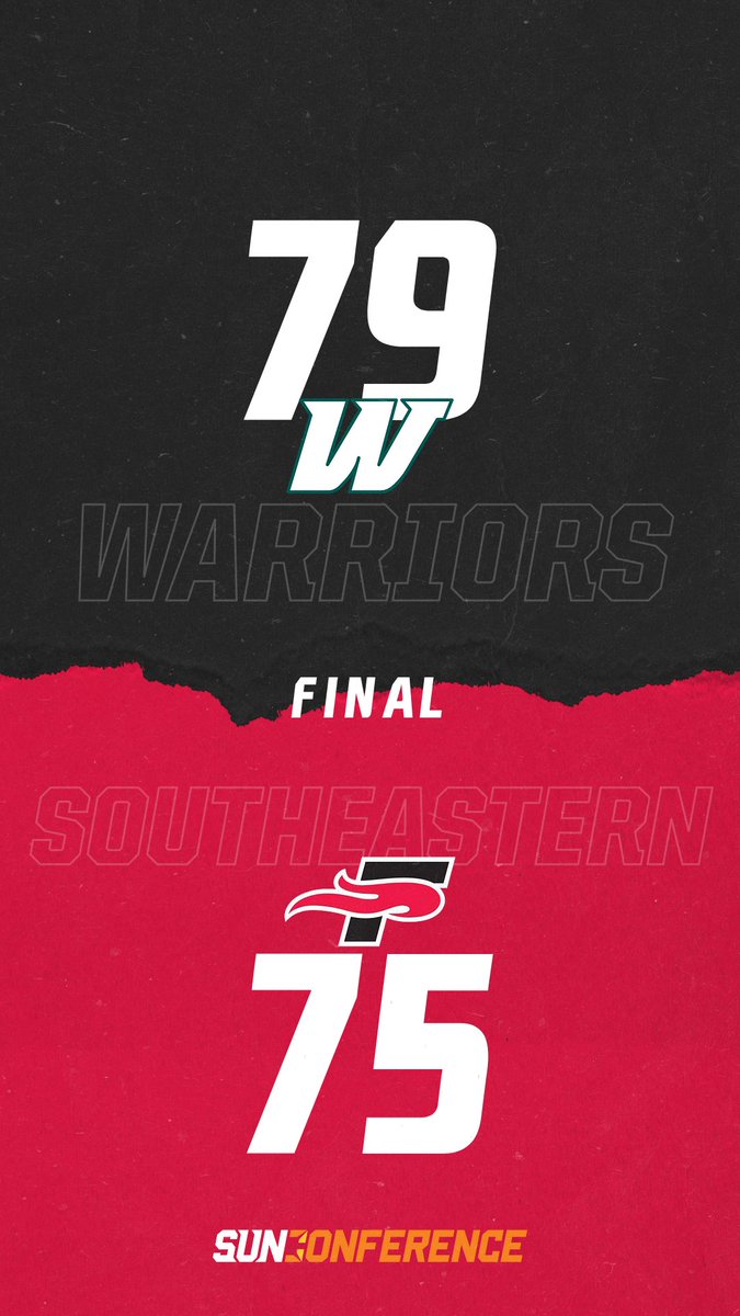 WebberAthletics's tweet photo. Men's basketball takes down the Southeastern Fire, 79-75! The Warriors earn their first Sun Conference victory while handing Southeastern its first Sun Conference loss and second overall.

#GoWarriors https://t.co/fPAEvUen57