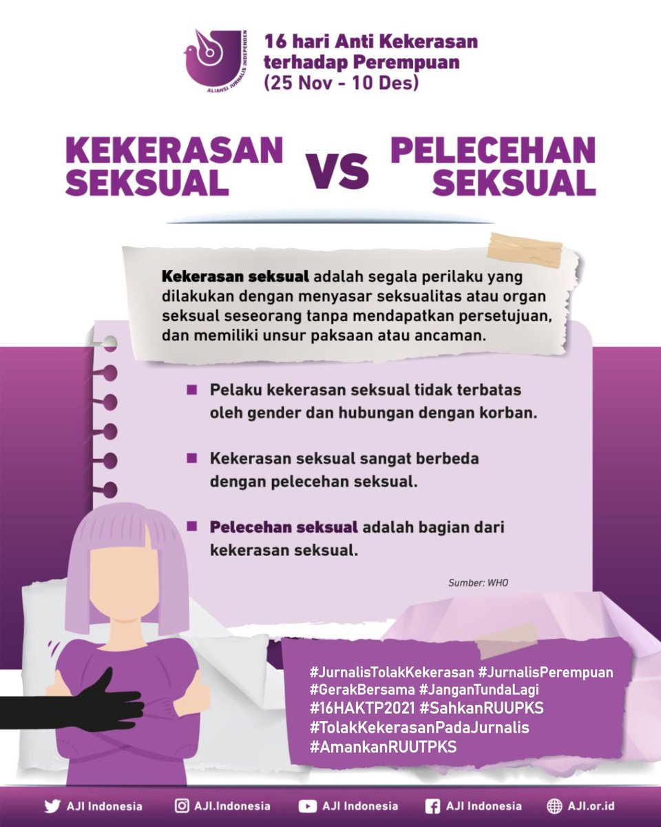 AJIIndonesia's tweet photo. 16 hari Anti Kekerasan Terhadap Perempuan (25 Nov - 10 Des)
#jurnalistolakkekerasan #jurnalisperempuan
#GerakBersama #JanganTundaLagi #16HAKTP2021 #SahkanRUUPKS #TolakKekerasanPadaJurnalis #AmankanRUUTPKS https://t.co/BvNfgM4bDJ