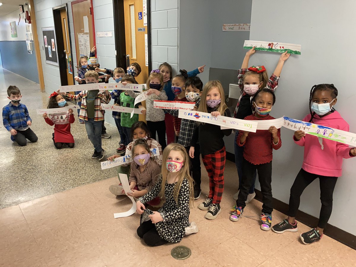 MrsVan42's tweet photo. After reading “The Word Collector” by Peter Reynolds, K-1 spread some kind words through our school!  We may not get to see the happiness they’ll bring but our hearts know we could make someone’s day brighter.  💜 @Nokobulldogs @SachemSchools @SachemSEL https://t.co/NJm2bck3wI
