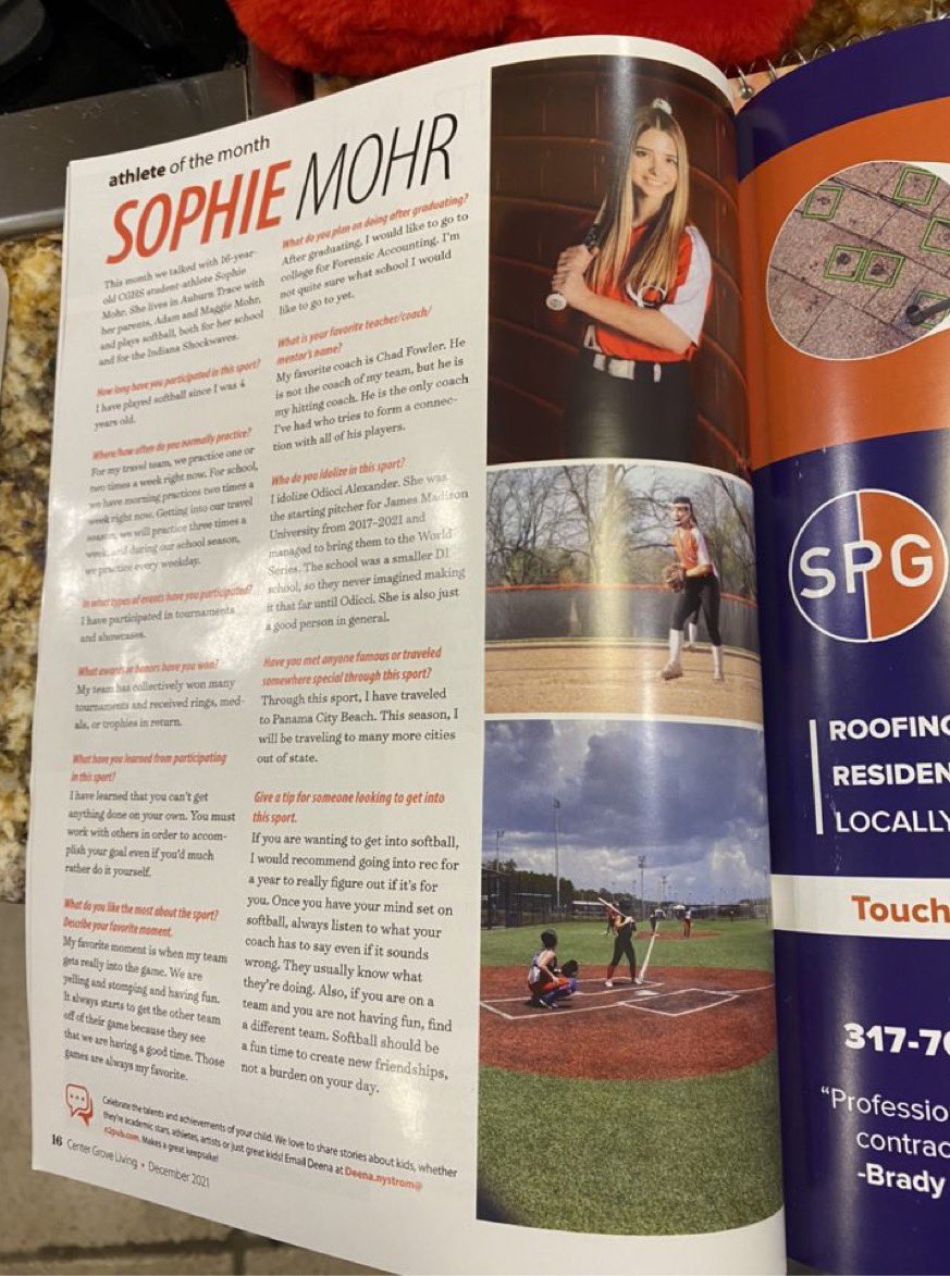 Check out our own #26 Sophie Mohr, Center Grove HS’s Athlete of the Month! We are so proud of all the work you’ve put in that has led to being a major contributor to our team.