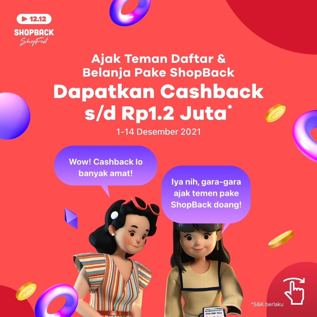 ShopBackID's tweet photo. Ikutan โAjak Temanโ bisa dapet ๐๐ฎ๐๐ต๐ฏ๐ฎ๐ฐ๐ธ ๐/๐ฑ ๐ฅ๐ฝ๐ญ.๐ฎ ๐๐๐๐ฎ*? Iya kamu gak salah baca kok! ๐
Cek gambar di bawah buat tau caranya!
Download aplikasi ShopBack: https://t.co/DGlkOVwvnE
*S&K Berlaku
#MulaidariShopBack #Cashback #ShopBack #ShopBackShopFest
(1/2) https://t.co/SZnVXhcnI1