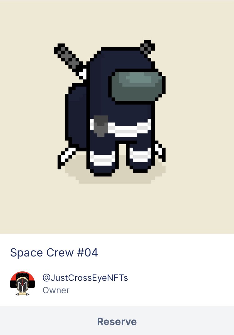 Space Crew #04 has just been sold to @JustCrossEyeNFT !! First holder of Space Crew grab the Assassin Space Crew from 2100 AX !!💫 More of Space Crew is still available ! Go check it out !!⚡️