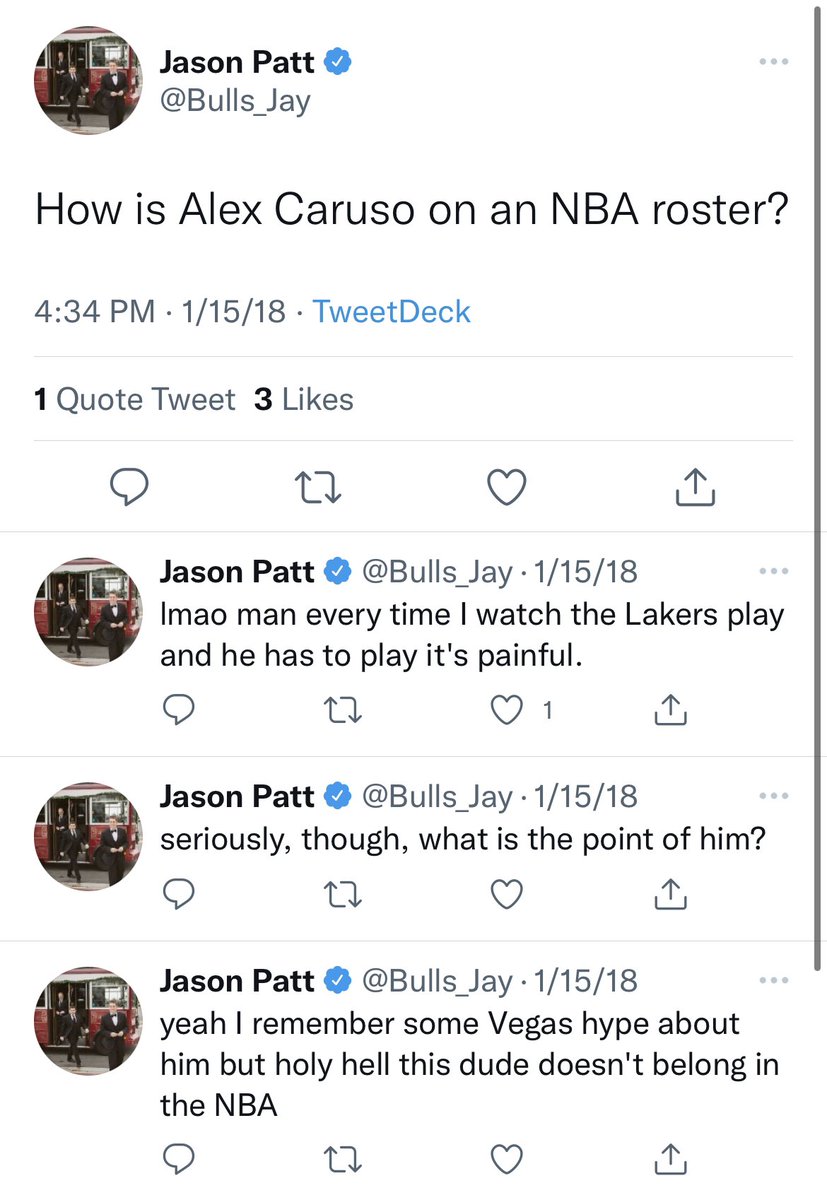 jeaniezk's tweet photo. Caruso as a Laker v. Caruso as a former Laker https://t.co/ULaIRgIJwq