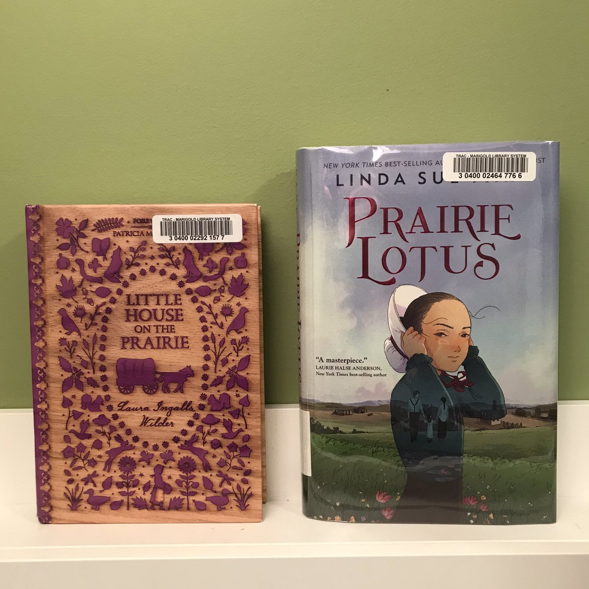 NorthWindowBks's tweet photo. This week’s pair is Laura Ingalls Wilder’s Little House series and @LindaSuePark’s Prairie Lotus. Laura and Hanna share a time and place; Hanna embodies, and participates in, a more complex picture of what that world was like. https://t.co/S2MOKVuouE