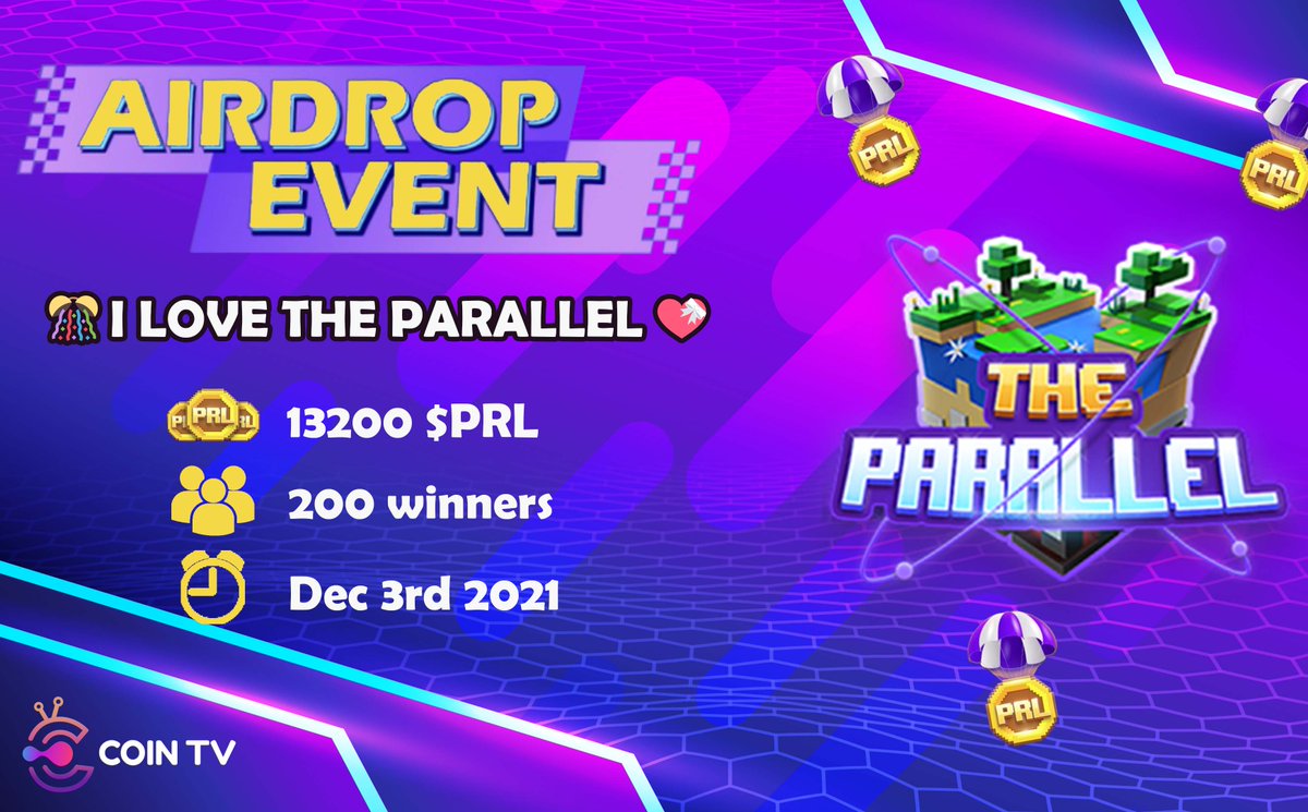 ❤️CoinTV x The Parallel❤️
I LOVE THE PARALLEL 13.200 $PRL AIRDROP EVENT

200 fastest entrants

Link to join: bit.ly/3DdkOdZ

Event time: 3/12-IDO ends

#TheParallel #PRL #AnInfiniteMetaverse #CoinTV