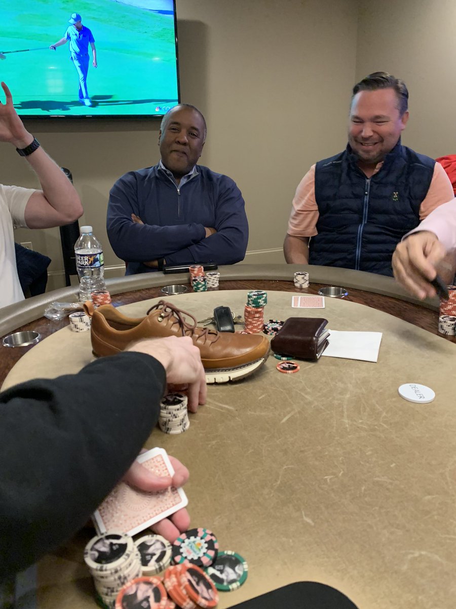 gordonjdavis's tweet photo. @NormanChad @golferjosh George is still our fish. Hasn’t won a pot yet!!  Lost his shoes first hand. https://t.co/O77MVHzgkK