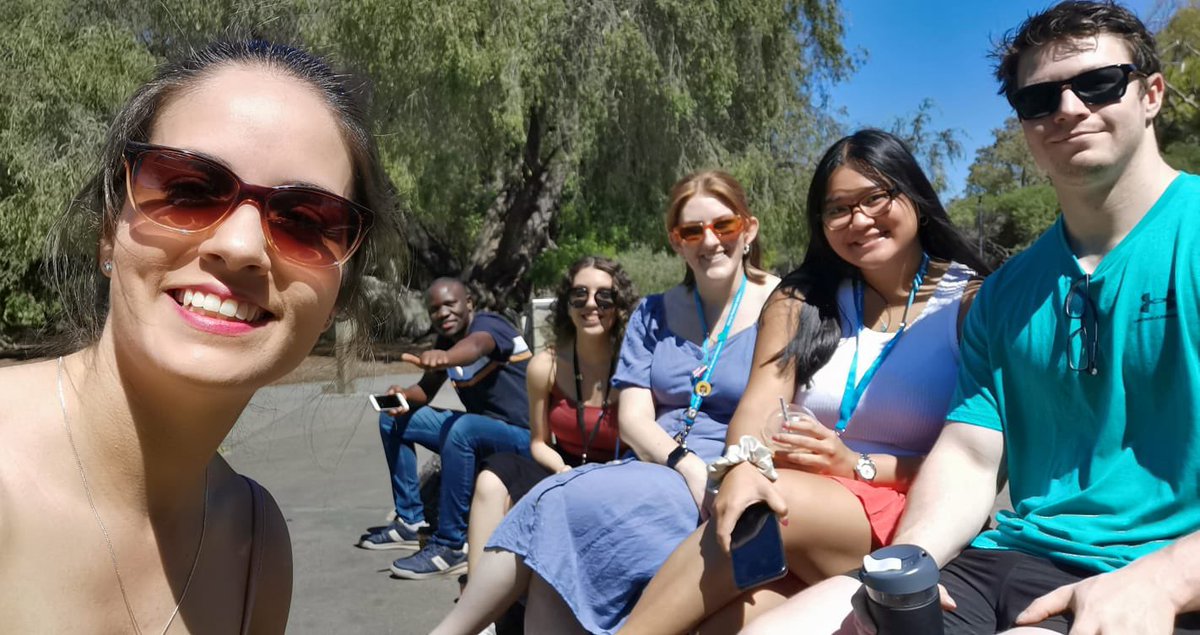 NCARD_research's tweet photo. Last #PhDhour for the year, our students took a break from the lab to walk along the Koolangka Kids Bridge to @kingspark_wa ☀️🕶#kindnessinscience #mentalhealthmatters #Wellbeing #AcademicTwitter https://t.co/7V6kZd6EsU